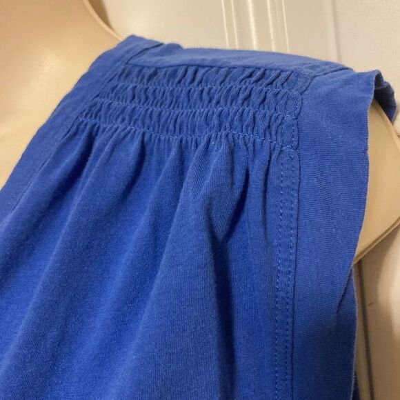 Ann Taylor LOFT Royal Blue Relaxed Muscle Tee Cinched Shoulder Cotton Size Small - Picture 4 of 10